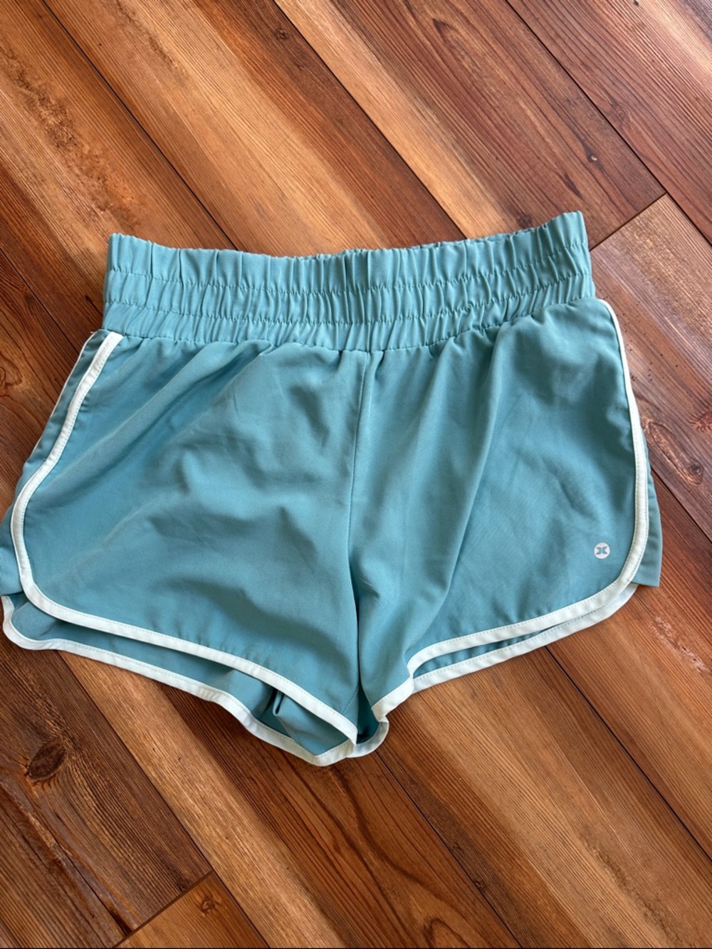 RBX Teal Women's Athletic Shorts with White Piping